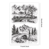 Craspire Bridge, Mountains, Trees, River, Realistic Clear Silicone Stamp Seal for Card Making Decoration and DIY Scrapbooking