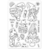 Craspire Gnome, Elves, Learning, School, Books Clear Stamps Silicone Stamp Seal for Card Making Decoration and DIY Scrapbooking