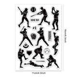 Craspire Baseball, Baseball Player Clear Stamps Silicone Stamp Seal for Card Making Decoration and DIY Scrapbooking