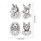 Craspire Pet Portrait Animals in Clothes Cat Rabbit Puppy Dog Wolf Stamp Clear Silicone Stamp Seal for Card Making Decoration and DIY Scrapbooking
