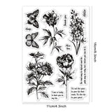 CRASPIRE Vintage Flowers, Butterflies, Words Clear Stamps Seal for Card Making Decoration and DIY Scrapbooking