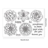 CRASPIRE Sunflowers, Dahlias, Hydrangeas, Lilies, Roses Clear Silicone Stamp Seal for Card Making Decoration and DIY Scrapbooking
