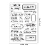 Craspire Zip Code, Past Date, City Name, Floral Border, Label Frame Clear Stamps Silicone Stamp Seal for Card Making Decoration and DIY Scrapbooking