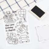Craspire Dragon, Birthday, Cake, Party, Balloon Clear Silicone Stamp Seal for Card Making Decoration and DIY Scrapbooking