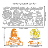 CRASPIRE Thanksgiving, Gnome, Autumn, Sunflower, Pumpkin Carbon Steel Cutting Dies Stencils, for DIY Scrapbooking/Photo Album, Decorative Embossing DIY Paper Card