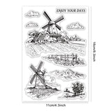 Craspire Windmill, Farm, Landscape Stamps Silicone Stamp Seal for Card Making Decoration and DIY Scrapbooking
