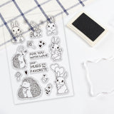 Craspire Hedgehog, Rabbit, Cute Animals, Mushrooms, Carrots, Love, Flowers Clear Silicone Stamp Seal for Card Making Decoration and DIY Scrapbooking