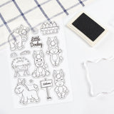 Craspire Little Donkey, Flowers, Fence, Stars, Carrots, Straw Box, Welcome Sign Clear Stamps Silicone Stamp Seal for Card Making Decoration and DIY Scrapbooking