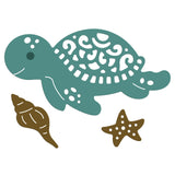 CRASPIRE Turtle, Starfish, Conch, Pattern Carbon Steel Cutting Dies Stencils, for DIY Scrapbooking/Photo Album, Decorative Embossing DIY Paper Card