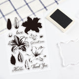 Craspire Clear Silicone Stamp Seal for Card Making Decoration and DIY Scrapbooking, Including Color Layering, Lily, Buds, Leaves