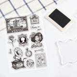 Craspire Clear Silicone Stamp Seal for Card Making Decoration and DIY Scrapbooking, Including Vintage Elements, Boats, Stamps, Victorian, Dame, Perfume Bottles, Flowers, Roses, Poppies