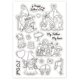 Craspire Gnome, Family, Father's Day, Mother's Day, Baby, Pumpkin House Clear Stamps Silicone Stamp Seal for Card Making Decoration and DIY Scrapbooking