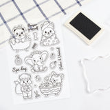Craspire Bath, Bear, Kitten, Baby Elephant, Fox, Soap, Bath Ball, Shower Gel, Duckling, Scissors, Bone, Comb Clear Silicone Stamp Seal for Card Making Decoration and DIY Scrapbooking