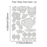 CRASPIRE Flower Teapot Carbon Steel Cutting Dies Stencils, for DIY Scrapbooking/Photo Album, Decorative Embossing DIY Paper Card