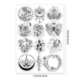 Craspire Plants, Moon, Butterfly Clear Stamps Silicone Stamp Seal for Card Making Decoration and DIY Scrapbooking