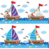 CRASPIRE Combination of Sailboats, Flags, Waves, Seagulls, Fish, Clouds Carbon Steel Cutting Dies Stencils, for DIY Scrapbooking/Photo Album, Decorative Embossing DIY Paper Card