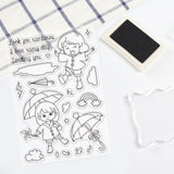 Craspire Looking for Rainbows, Umbrellas, Rainy Season Clear Stamps Silicone Stamp Seal for Card Making Decoration and DIY Scrapbooking