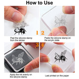 Craspire Vintage Hive, Bees, Wildflowers, Grass Clear Silicone Stamp Seal for Card Making Decoration and DIY Scrapbooking