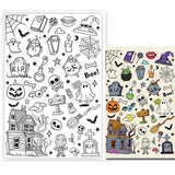 Craspire Custom PVC Plastic Clear Stamps, for DIY Scrapbooking, Photo Album Decorative, Cards Making, Halloween Themed Pattern, 160x110x3mm