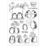 Craspire Hedgehog Friend Swing Clear Silicone Stamp Seal for Card Making Decoration and DIY Scrapbooking