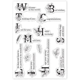 Craspire Plants Letters Thanks Word Clear Silicone Stamp Seal for Card Making Decoration and DIY Scrapbooking