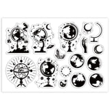 Craspire Globe, Planet, Crystal, Moon Stamps Silicone Stamp Seal for Card Making Decoration and DIY Scrapbooking