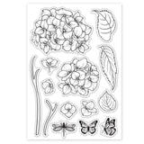 Craspire PVC Plastic Stamps, for DIY Scrapbooking, Photo Album Decorative, Cards Making, Stamp Sheets, Hydrangea Pattern, 160x110x3mm