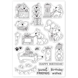 Craspire Gifts, Dogs, Animal Parties, Greetings Stamps Silicone Stamp Seal for Card Making Decoration and DIY Scrapbooking