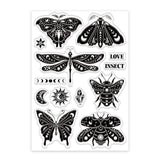 Craspire Artistic Insect Stamps Silicone Stamp Seal for Card Making Decoration and DIY Scrapbooking