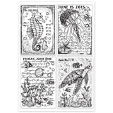 Craspire Seahorse, Sea Turtle, Shell, Conch Clear Stamps Seal for Card Making Decoration and DIY Scrapbooking