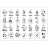 Craspire Tarot, Fantasy, Mystic, Magic, Tarot Diary Silhouette Stamp Clear Silicone Stamp Seal for Card Making Decoration and DIY Scrapbooking