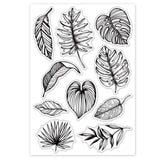 Craspire PVC Plastic Stamps, for DIY Scrapbooking, Photo Album Decorative, Cards Making, Stamp Sheets, Leaf Pattern, 160x110x3mm