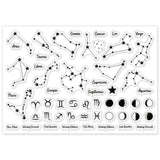 Craspire 12 Constellations, Phases of the Moon Clear Silicone Stamp Seal for Card Making Decoration and DIY Scrapbooking