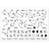 Craspire 12 Constellations, Phases of the Moon Clear Silicone Stamp Seal for Card Making Decoration and DIY Scrapbooking