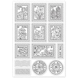 Craspire Floral Stamps, Floral Postmarks Clear Silicone Stamp Seal for Card Making Decoration and DIY Scrapbooking