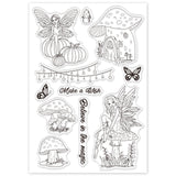 Craspire PVC Plastic Stamps, for DIY Scrapbooking, Photo Album Decorative, Cards Making, Stamp Sheets, Angel & Fairy Pattern, 16x11x0.3cm