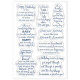 Craspire Birthday Blessing Words Silicone Clear Stamps with Happy Birthday for Card Making DIY Scrapbooking Photo Album Decorative Paper Craft,6.3x4.5 Inches