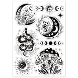 Craspire PVC Plastic Stamps, for DIY Scrapbooking, Photo Album Decorative, Cards Making, Stamp Sheets, Moon Pattern, 160x110x3mm