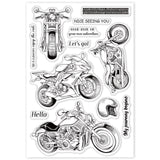 Craspire Motorcycle Travel Vehicle Blessings Clear Silicone Stamp Seal for Card Making Decoration and DIY Scrapbooking