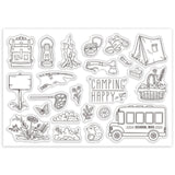Craspire PVC Plastic Stamps, for DIY Scrapbooking, Photo Album Decorative, Cards Making, Stamp Sheets, Travel Themed, 160x110x3mm