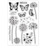 Craspire Butterfly Dandelion Flower Clear Stamps Seal for Card Making Decoration and DIY Scrapbooking