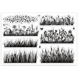 CRASPIRE Overlay of Wild Flowers and Grass, Reeds Clear Silicone Stamp Seal for Card Making Decoration and DIY Scrapbooking