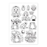 Craspire Frog, Mushroom, Moon, Divination Ball, Crown Clear Silicone Stamp Seal for Card Making Decoration and DIY Scrapbooking