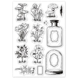 Craspire PVC Plastic Stamps, for DIY Scrapbooking, Photo Album Decorative, Cards Making, Stamp Sheets, Plants Pattern, 160x110x3mm