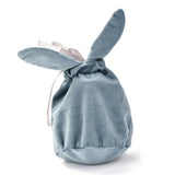 10 Set Flannelette Craft Ribbon Drawstring Bag, Rabbit Ear with Acrylic Beads, for Valentine Birthday Wedding Party Candy Wrapping, Light Steel Blue, 19x15cm