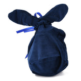 10 Set Flannelette Craft Ribbon Drawstring Bag, Rabbit Ear with Acrylic Beads, for Valentine Birthday Wedding Party Candy Wrapping, Midnight Blue, 19x15cm