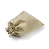 25 pc Burlap Packing Pouches Drawstring Bags, Dark Khaki, 23x17cm