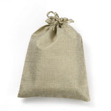 25 pc Burlap Packing Pouches Drawstring Bags, Dark Khaki, 23x17cm