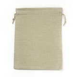 25 pc Burlap Packing Pouches Drawstring Bags, Dark Khaki, 23x17cm