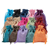 1 Set 30 Pack 15 Color Small Burlap Bags with Drawstring Gift Bags Jewelry Pouch for Halloween Candy Storage, Wedding Party and DIY Craft Packing, 3.5 x 2.7 Inch
